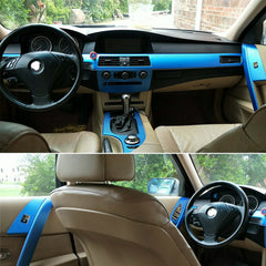 Interior Center Console Carbon Fiber Molding Sticker Decals For BMW E60 2006-10