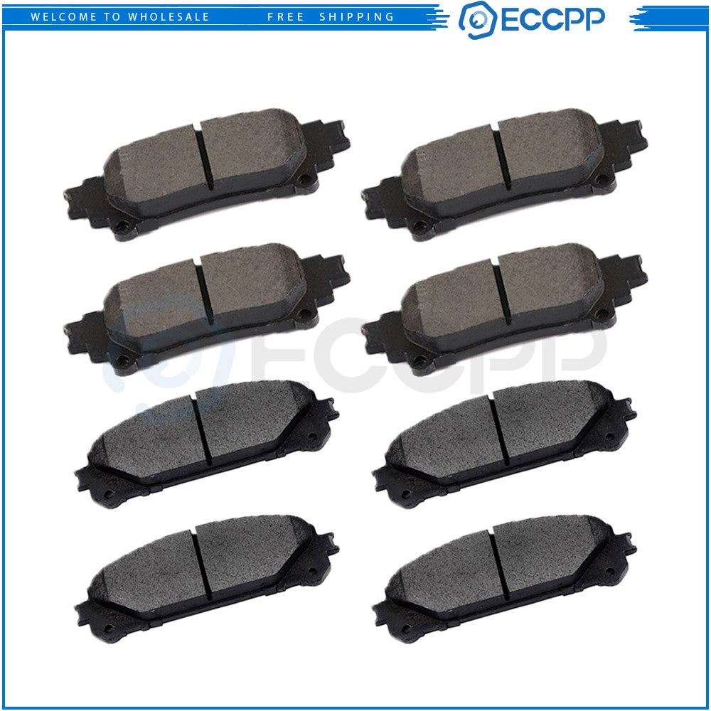 Front & Rear Ceramic Brake Pads Kit for Toyota Highlander Sienna Lexus RX350 V6 6B93BC-57
