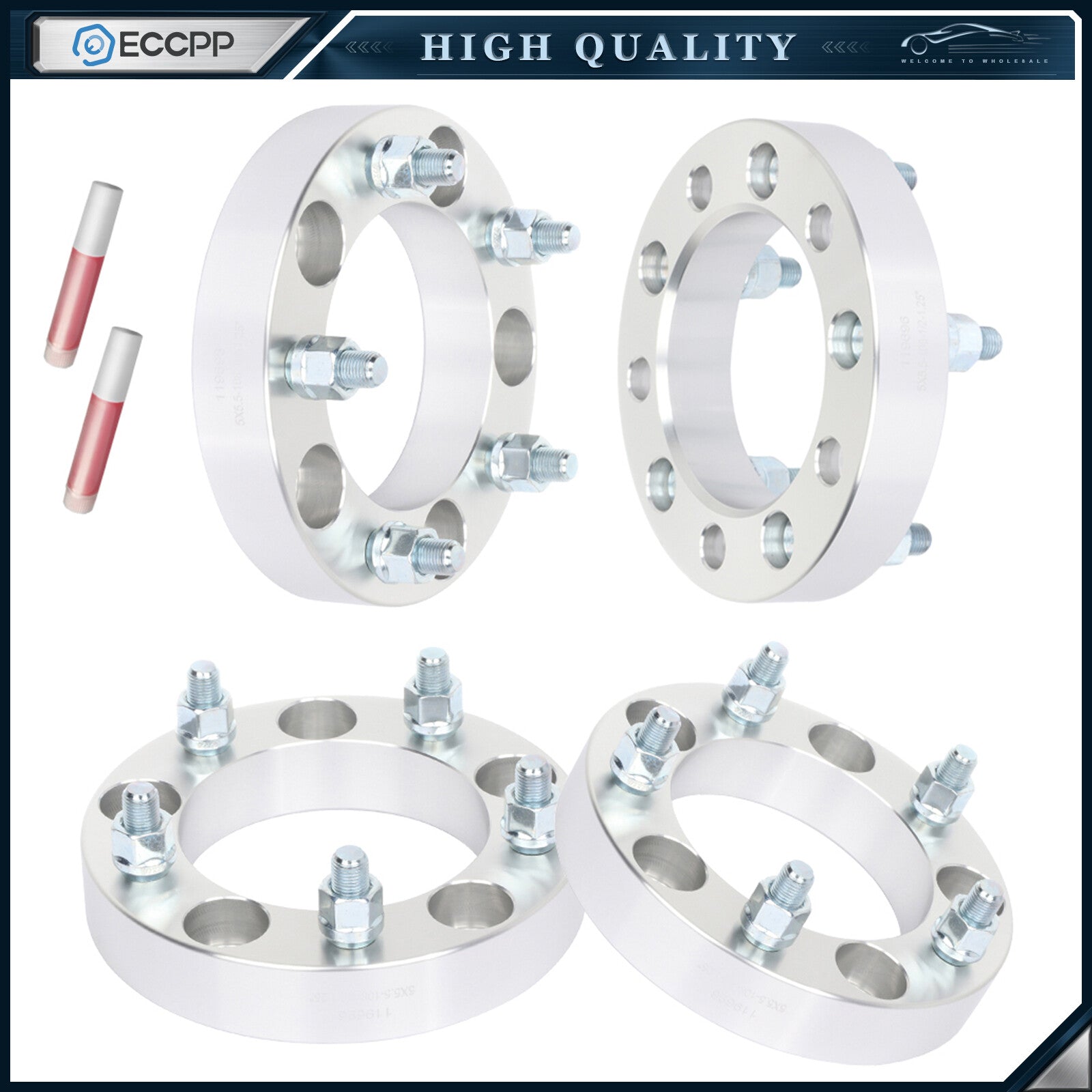 4 Pcs 1.25" 5x5.5 Wheel Spacers 1/2"x20 For Ford F-150 Bronco Dodge Ram 1500 6B93BC-57