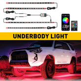 4PC RGB Strip LED Under Car Tube Underglow Underbody System Neon Light Kit USEOA 6B93BC-57