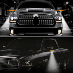 For 09-22 Dodge RAM Dual Chrome Color LED Side Puddle Mirror Light Signal Lamps 6B93BC-57