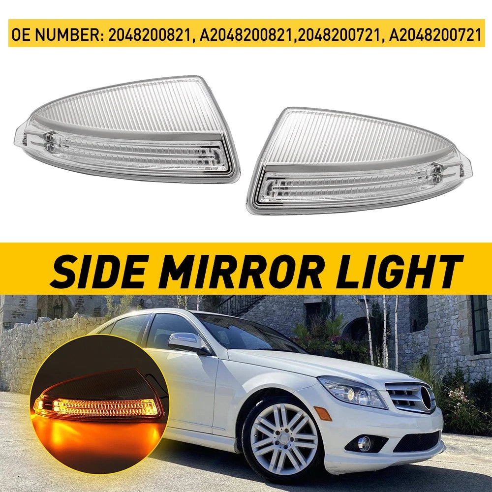 Pair Door Mirror Turn Signal Light Fits Mercedes Benz C250 C300 C350 C63 2008-14 6B93BC-57