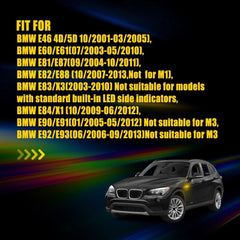 Sequential Smoked LED Side Marker Lights For BMW E60 E61 E82 E88 E90 E91 E92 EOA 6B93BC-57