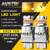 2x AUXITO Yellow Amber 3157 LED Turn Signal Parking Light Blinker Corner Bulb EA AUXITO