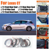 Door Rubber Seal Strips Weather Draft Wind Noise Reduction Kit For Lexus CT200h