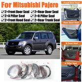 Door Rubber Seal Strips Weather Draft Noise Reduction Kit For Mitsubishi Montero