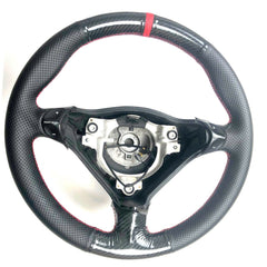 5D Carbon Fiber &Black Leather Steering Wheel Wrap Cover For Porsche Carrera 911