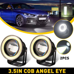3.5" Car LED Fog Light Projector Driving Lamp Angel Eye Halo Ring DRL White EOA 6B93BC-57