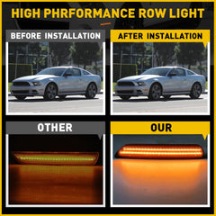 2XFront Bumper Side Marker Light Smoke Lens Amber For LED Ford Mustang 2010-2014 6B93BC-57