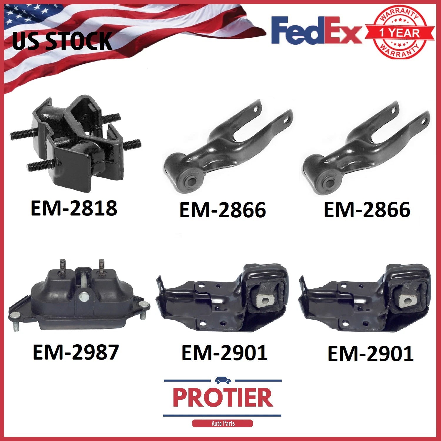 Engine Motor & Trans Mount Set (6 PCS) for 2000-2005 Chevrolet Impala 3.4L 6B93BC-57