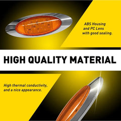 20PCS Marker Light 6.5" LED Truck RV Trailer Oval Clearance Side Light Amber EOA 6B93BC-57