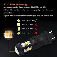 AUXITO 3157 LED Switchback 16K Dual Color White Yellow Turn Signal Lights US EOA AUXITO