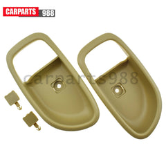 2Pcs Left Right Beige Interior Door Handle Bezel For 2007-2010 Hyundai Elantra 6B93BC-57