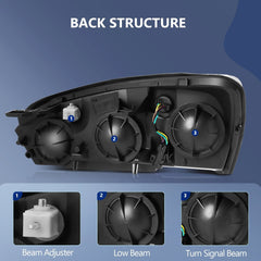 ECCPP Headlights Assembly For Chevrolet Malibu 2004-2008 Pair Kit Black Amber 6B93BC-57