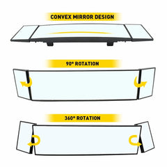 390M Extension Car Interior Rear Mirror View Rearview Wide Angle Blind Spot Long 6B93BC-57