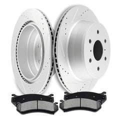 Rear Brake Rotors And Pads For Cadillac Escalade Chevrolet Silverado 1500 Tahoe 6B93BC-57