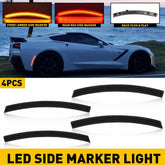 4PC For Chevy Corvette C7 14-19 LED Side Marker Bumper Reflector Lamp Smoked EOA 6B93BC-57