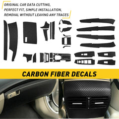 29x Carbon Fiber Style Decor Interior Kit Cover Trim For Honda Accord 2008-2012 6B93BC-57