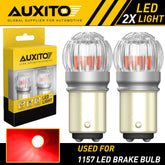 2X AUXITO 1157 Red LED Stop Turn Signal Brake Tail Light Bulbs BAY15D US EOA AUXITO