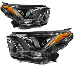 For 2016-2018 Toyota RAV4 Halogon Type Black Housing Headlights Assembly L+R