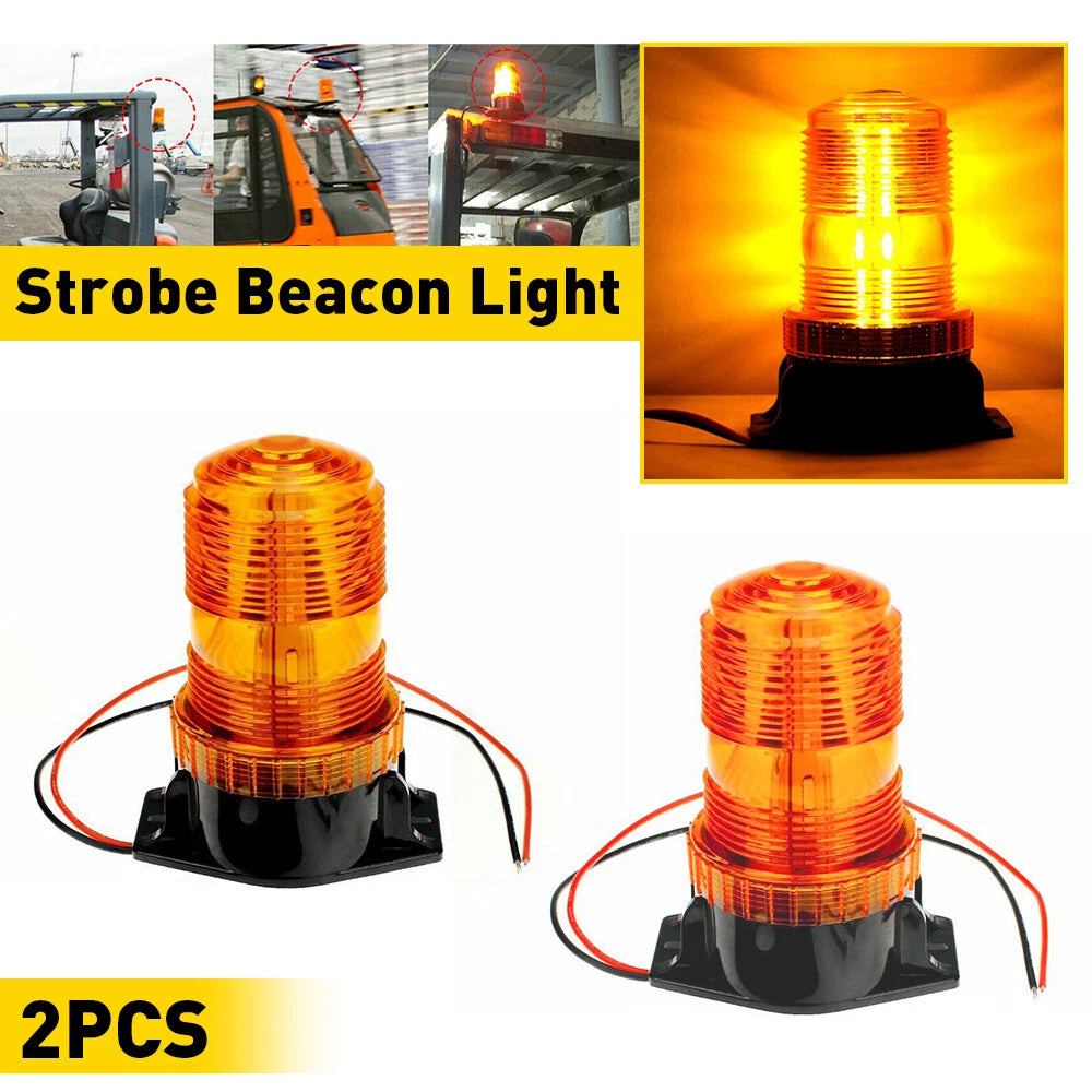30 LED Strobe Beacon Forklift Light Truck ATV Rooftop Amber Emergency Warning 2X 6B93BC-57