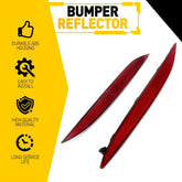 Pair For 2016-2023 Tesla X Model Rear Bumper Reflector Red Light 103 4342 00 C 6B93BC-57