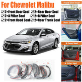 Door Rubber Seal Strips Weather Draft Noise Reduction Kit For Chevrolet Malibu