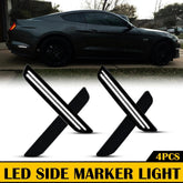 4PCS Front+Rear Marker Side LED Light Lamp White For Smoked Ford Mustang 10-14 6B93BC-57