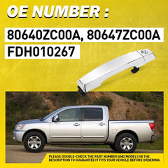 Front Left Driver Chrome Exterior Door Handle for Nissan Titan Armada 05-15 EOA 6B93BC-57