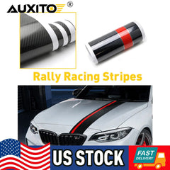 5D Carbon Fiber with Red Rally Stripes Trim Racing Car Body Front Hood Decal EOA 6B93BC-57