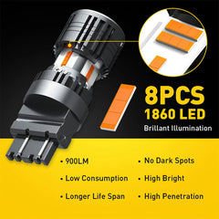2X AUXITO 3157 LED Turn Signal Light Bulbs CANBUS Anti Hyper Flash Amber 2200K A AUXITO