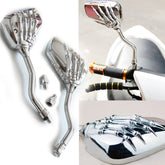 Chrome Skull Rear View Mirrors for Honda Shadow VT 600 700 750 1100 VT1300 Fury