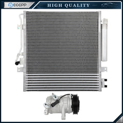 AC Condenser & AC Compressor Cooling Kit For 07-08 Dodge Nitro 2008 Jeep Liberty