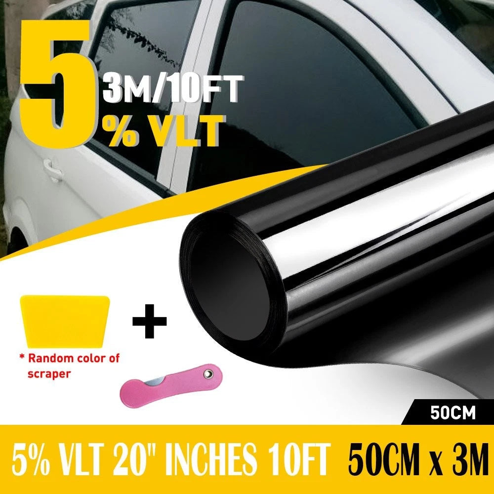 10FT Uncut Roll Window Tint Film 5% VLT 20" x 10ft Feet Car Home Office Glass EA 6B93BC-57
