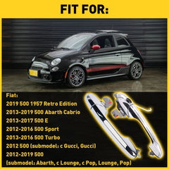 Exterior Door Handle Front Driver and Passenger Hand Side for Fiat 500 Pair 6B93BC-57