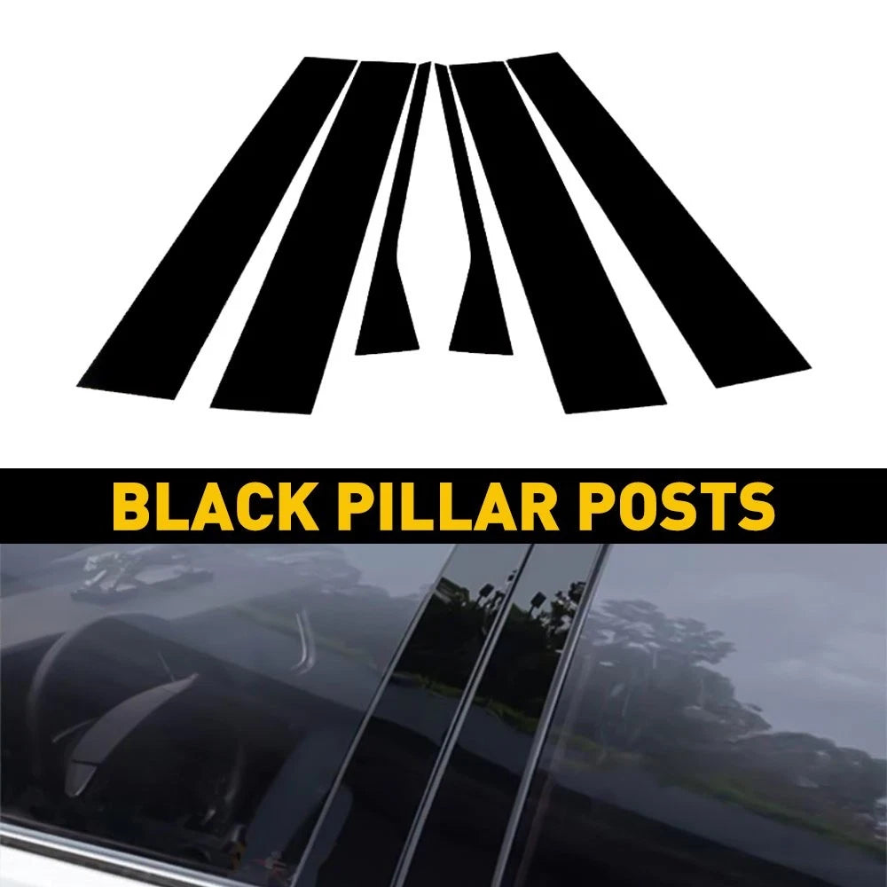 Door Trim Pillar Posts For 2006-2010 VW Jetta Sedan Gloss Black Cover Trims EOA 6B93BC-57