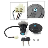 4 Wire Igntiton Swtich Fuel Gas Tank Cap Lock Set For Kawasaki KLR650 2008-2018