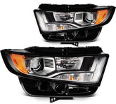 ECCPP Halogen Headlights Assembly For Ford Edge 2015-2018 Pair Kit Black Amber 6B93BC-57