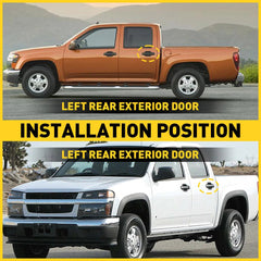 Exterior Rear left Side Door Panel Handle Fit Chevrolet 2004-2012 Colorado Black 6B93BC-57