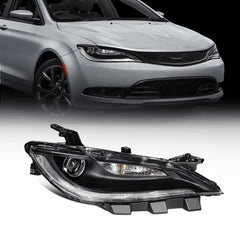 Passenger Right Side Headlight For 2015-2017 Chrysler 200 2.4L 3.6L Black 6B93BC-57