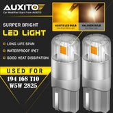 2X AUXITO T10 LED Side Marker Light Bulbs Amber 168 194 192 2825 Canbus 2T EOA AUXITO
