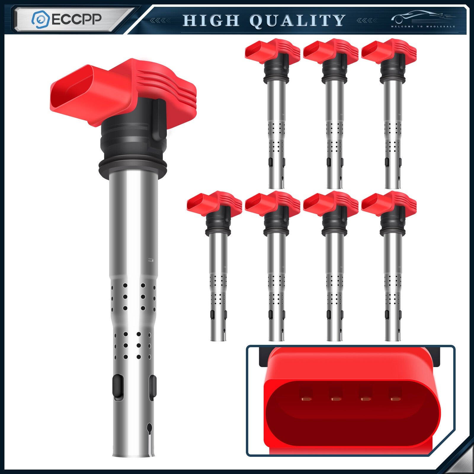 ECCPP 8 Ignition Coils For 2008-2010 Audi Q7 2007-2010 Audi Q7 V8 4.2L ECCPP