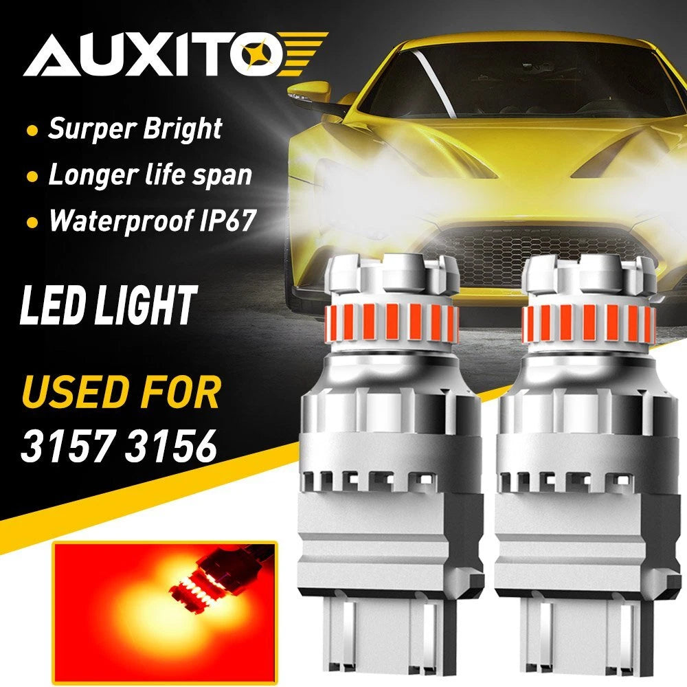 AUXITO Red LED Strobe 3157 Flash Brake Blinking Tail Stop Light Parking Bulb US AUXITO