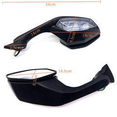 For Yamaha YZF R1M 2016-2024 YZF R1S 2016-2018 Rear View Mirrors LED Turn Signal