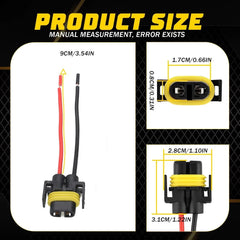 Wire Pigtail Female S H11 Two Harness HeadLight High Low Socket Connector Plug A 6B93BC-57
