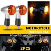 2x For Honda Motorcycle Amber Chrome LED Turn Signal Light Bullet Brake Blinker 6B93BC-57