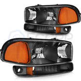 Fits 1999-2007 GMC Sierra Front Headlights Assembly Leftc + Right Sides Set 6B93BC-57
