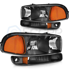 Fits 1999-2007 GMC Sierra Front Headlights Assembly Leftc + Right Sides Set 6B93BC-57