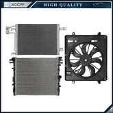 Electric Radiator Condenser Cooling Fan Kit For 2007 2008-2011 Jeep Wrangler 6B93BC-57