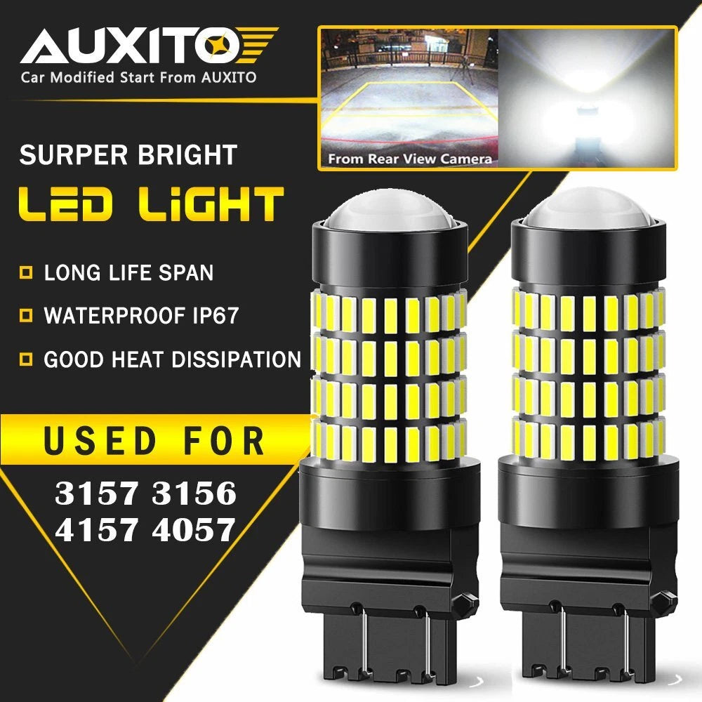 2X 3157 3156 Parking Signal Back up reverse light 6000K LED bulb for Ford GMC A 6B93BC-57